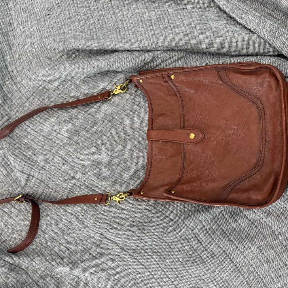 Frye Brown Leather Campus Madison Shoulder Bag - Picture 2 of 4